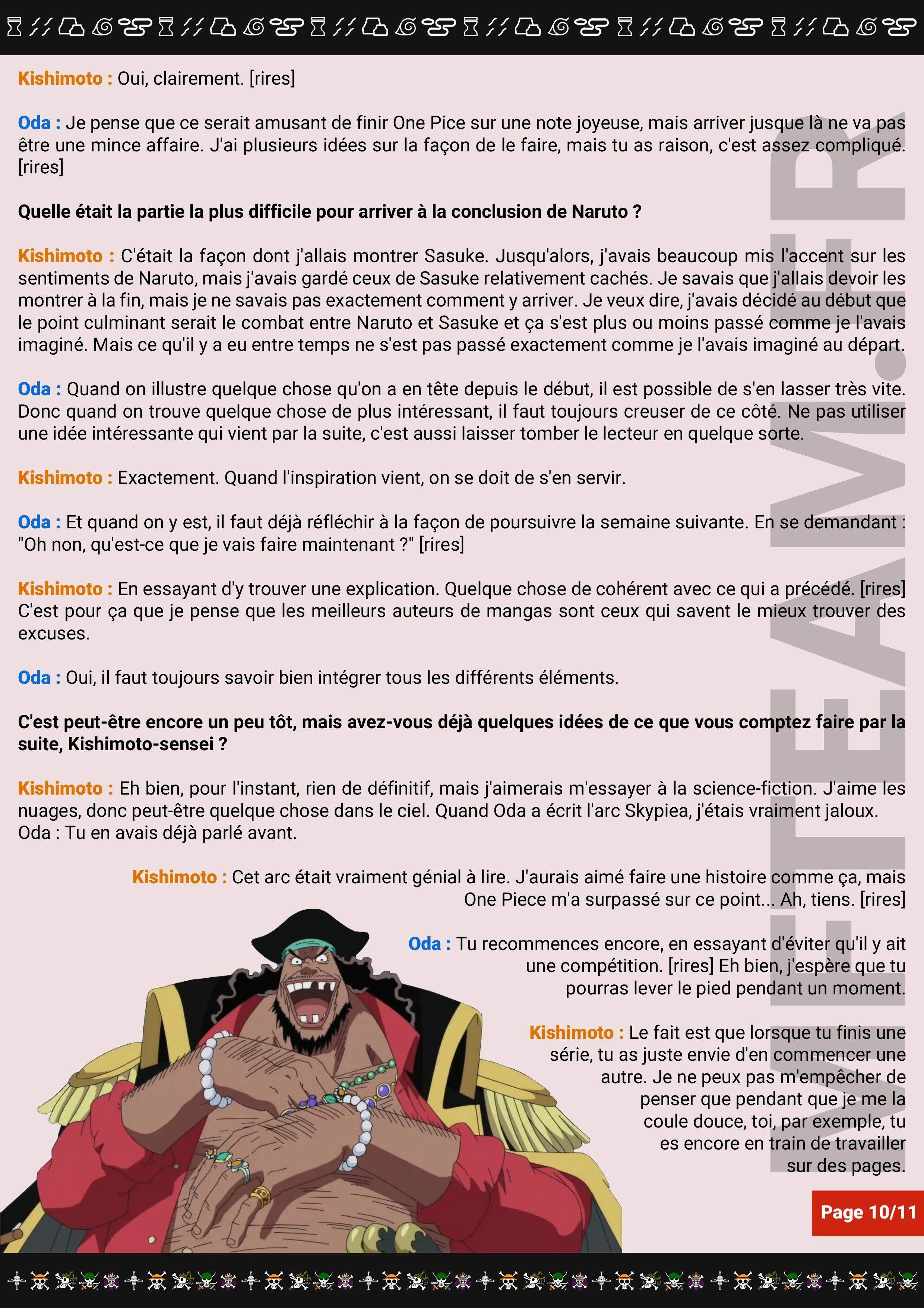 One Piece Scan 786 1 Interview Oda X Kishimoto Lire One Piece Scan En 